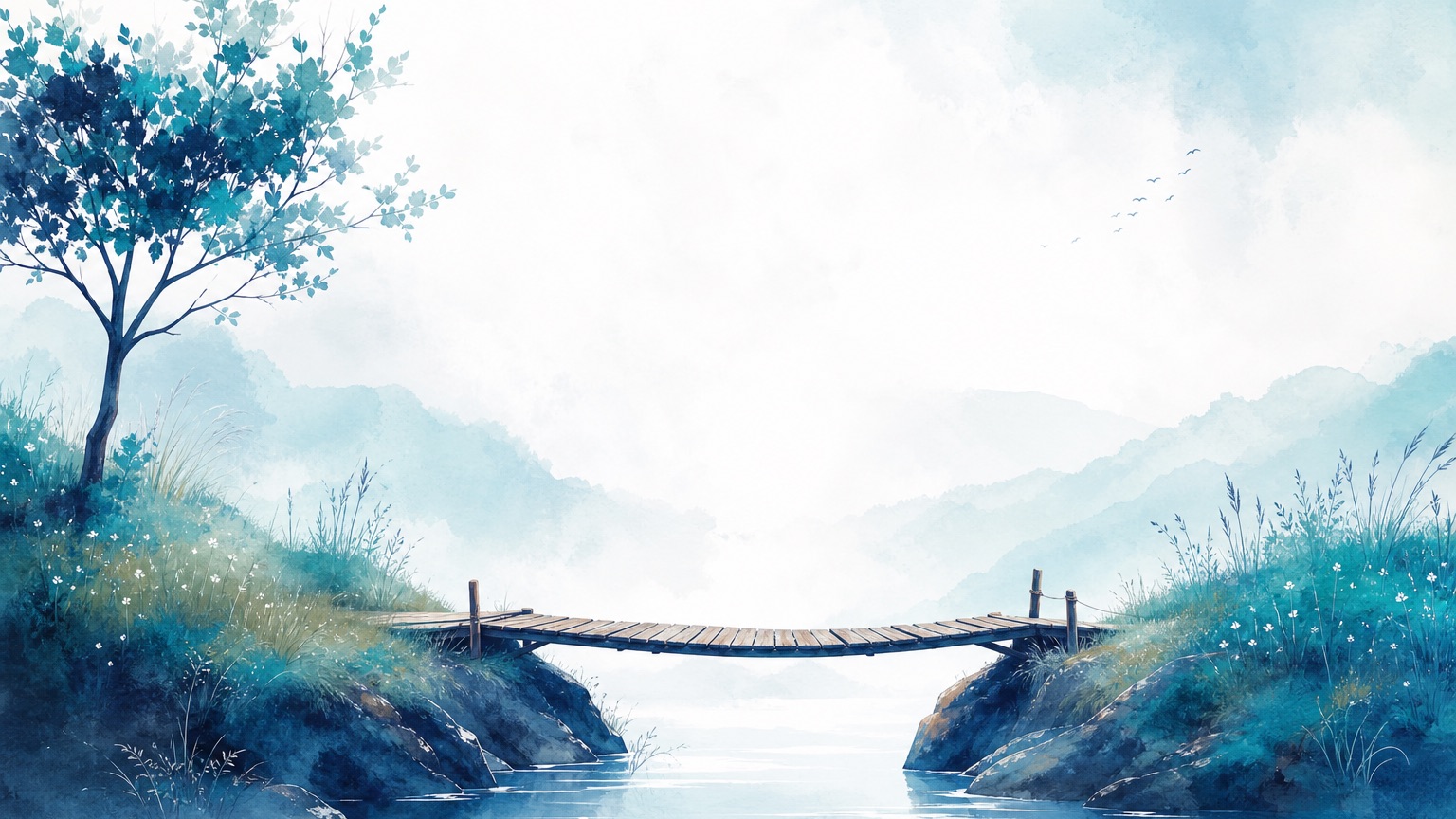 Editorial illustration of a bridge spanning a gap, representing temporary health coverage between two points of stable coverage